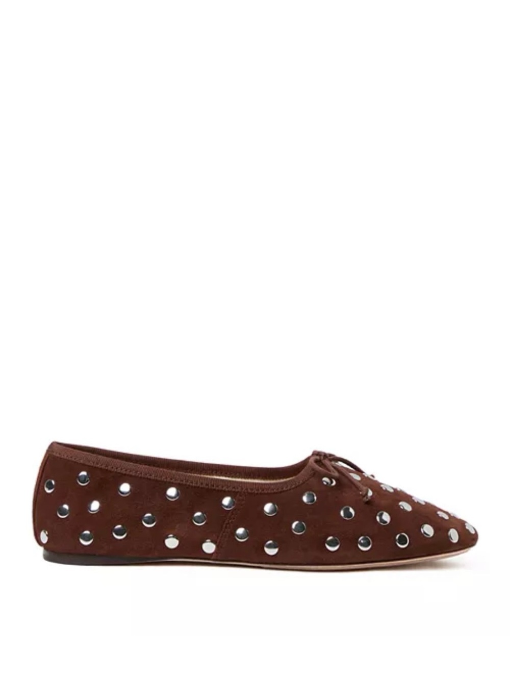 Loeffler Randall Brown Suede Studded Ballet Flats - Picture 4 of 14